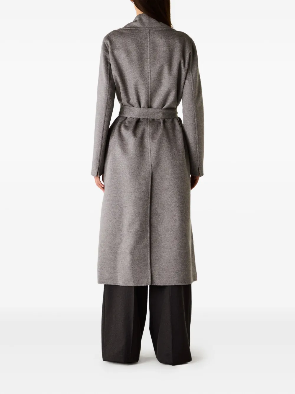 Stella Mccartney Double-faced Wrap Coat In Gray