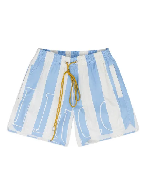 RHUDE short de bain rayé à bande logo