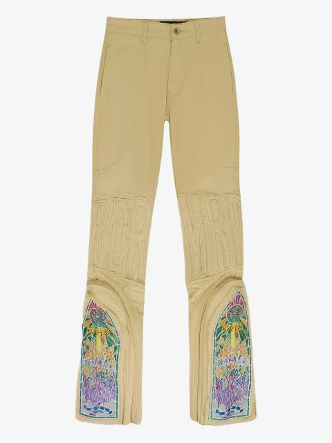 Who Decides War embroidered jeans