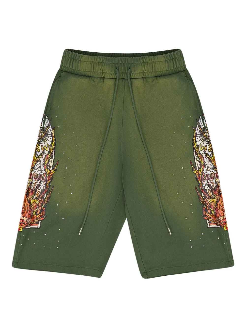 Who Decides War Flame Glass Track Shorts In Green