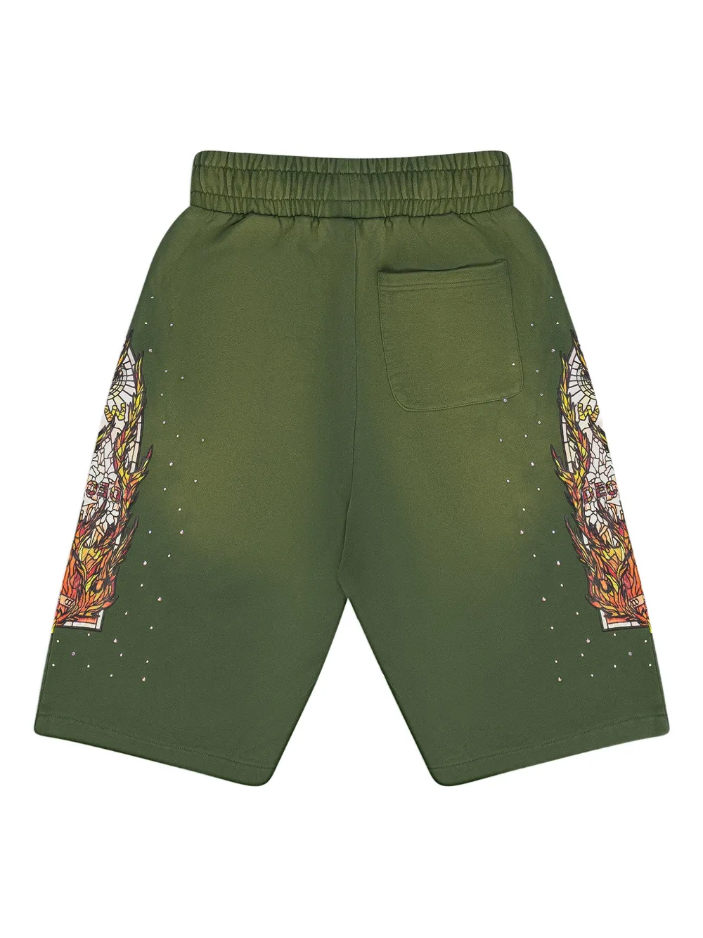 Who Decides War Flame Glass Track Shorts In Green