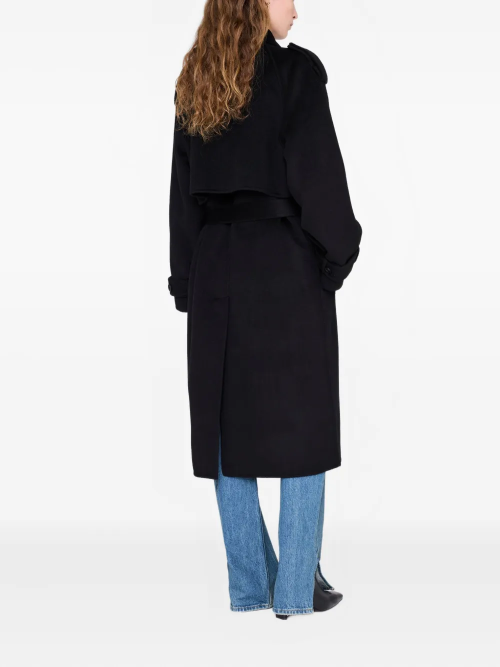 ANINE BING Rickie trenchcoat met ceintuur Zwart