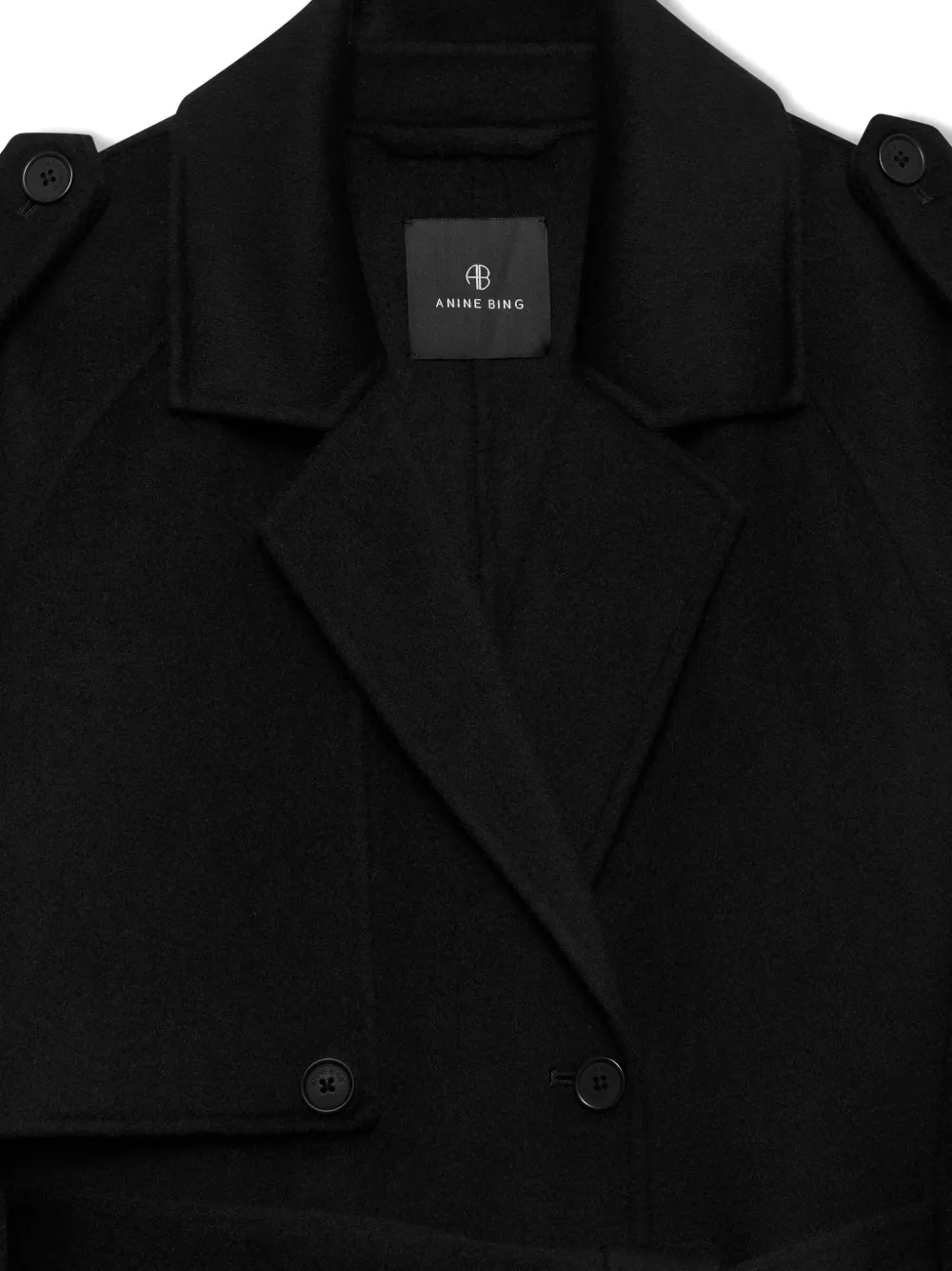 ANINE BING Rickie trenchcoat met ceintuur Zwart