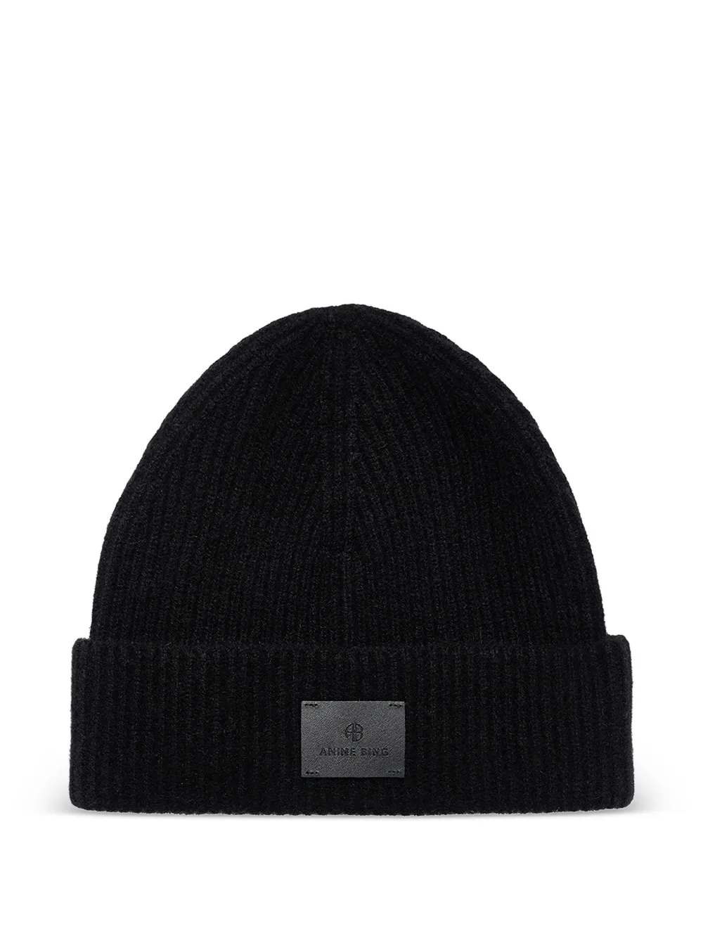 ANINE BING Gerippte Carley Beanie | Schwarz | Image 1