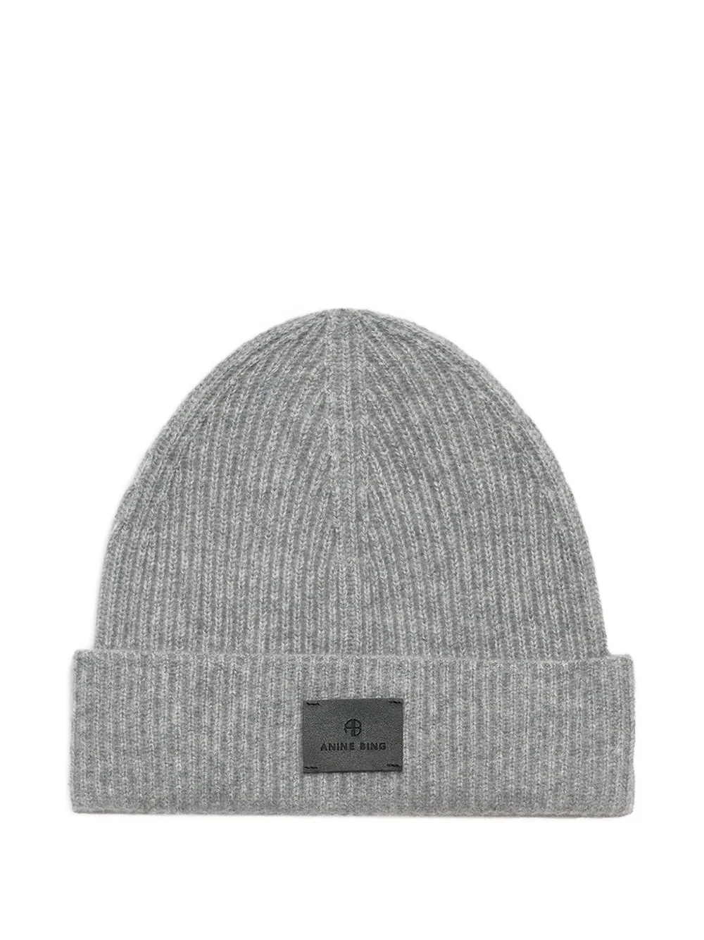 ANINE BING Carley logo-patch beanie | Grey | Image 1