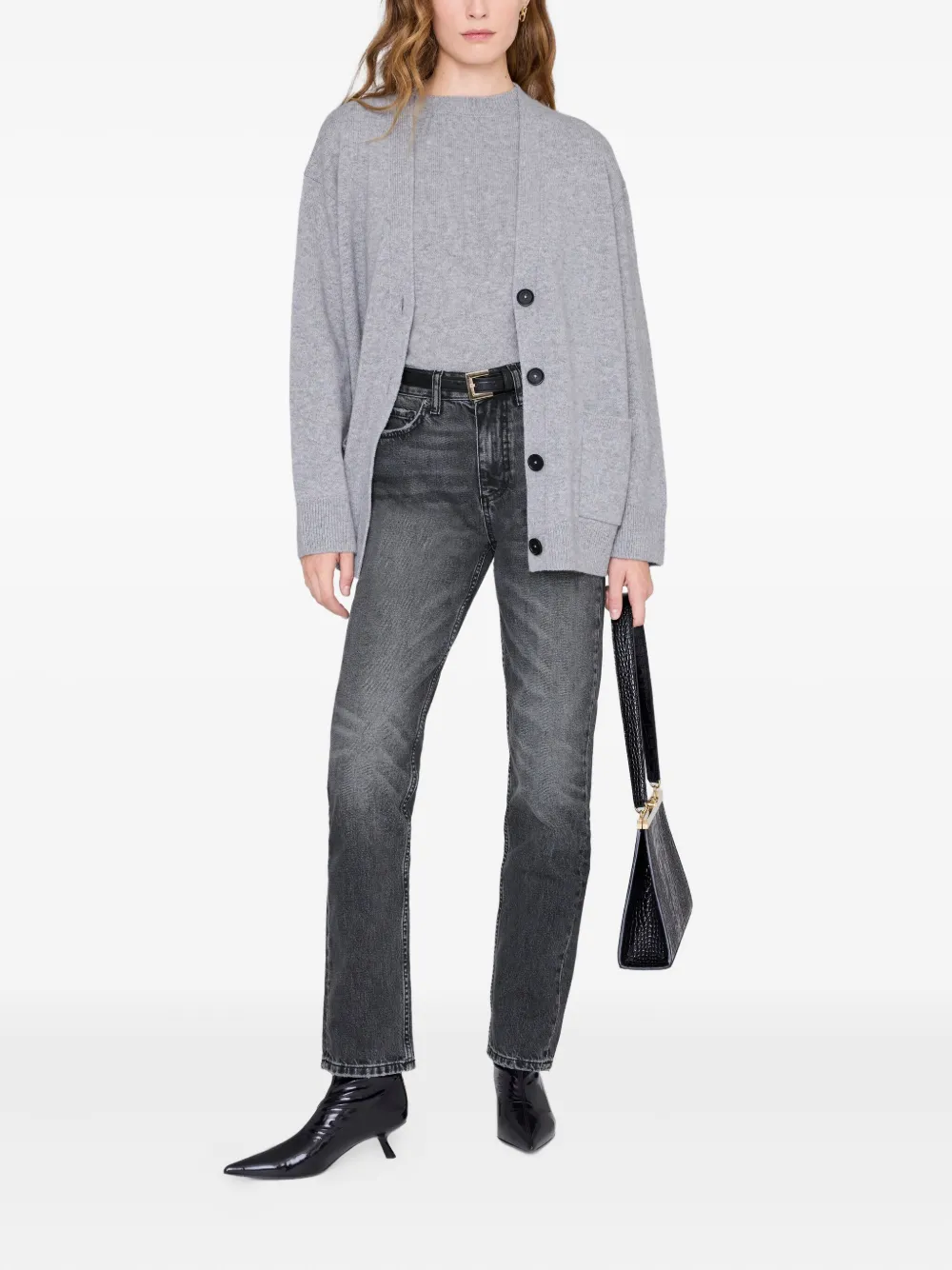 ANINE BING Bruno jeans met logopatch - Grijs