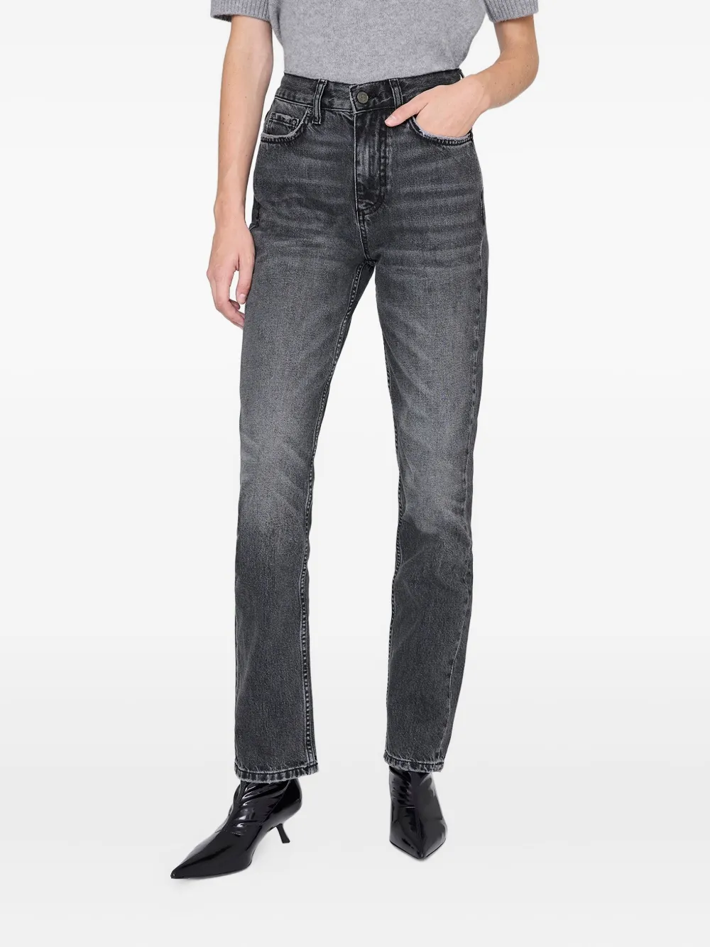 ANINE BING Bruno jeans met logopatch Grijs