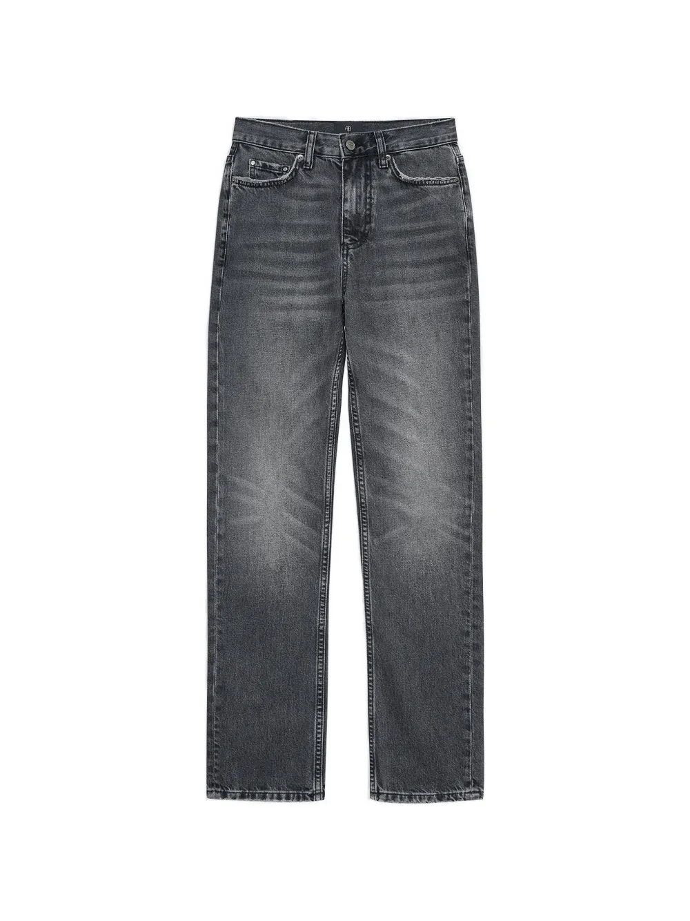 ANINE BING Bruno logo-patch jeans - Grigio