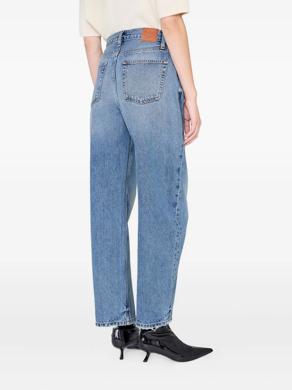 Anine Bing Five-pocket Denim Trousers Featuring Belt Loops In Blue