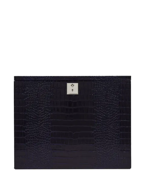 Smythson Mara crocodile-effect cocktail box set