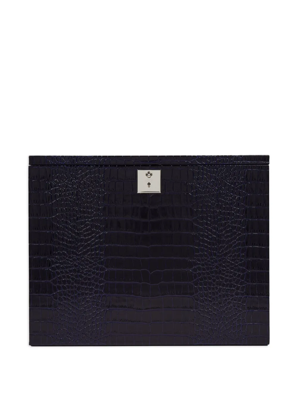 Smythson Mara crocodile-effect cocktail box set | Blue | Image 1