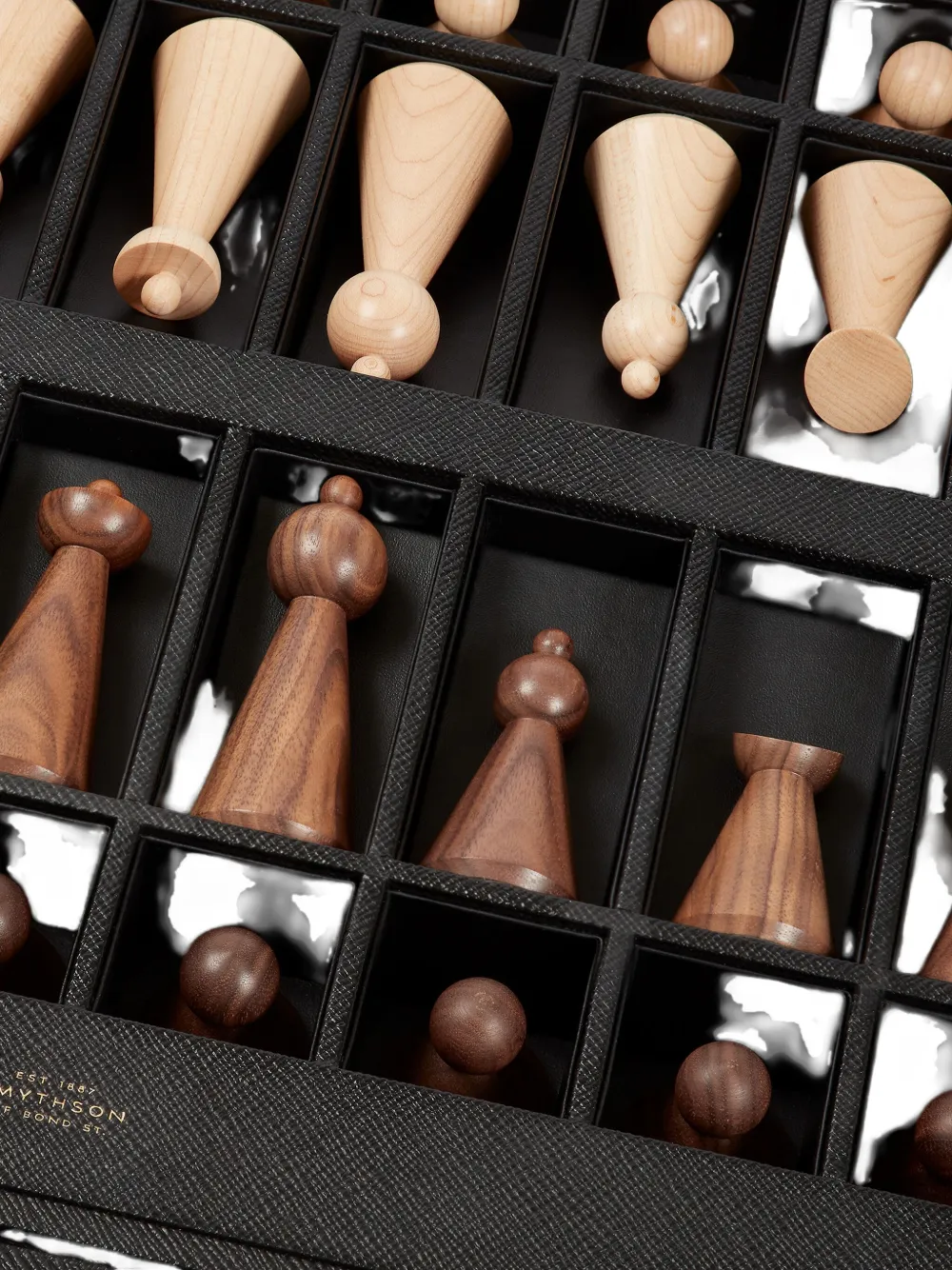 Smythson Collector's Chess Panama Games Set In Black