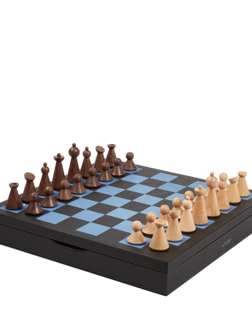 Smythson Collector's Chess Panama Games Set In Black