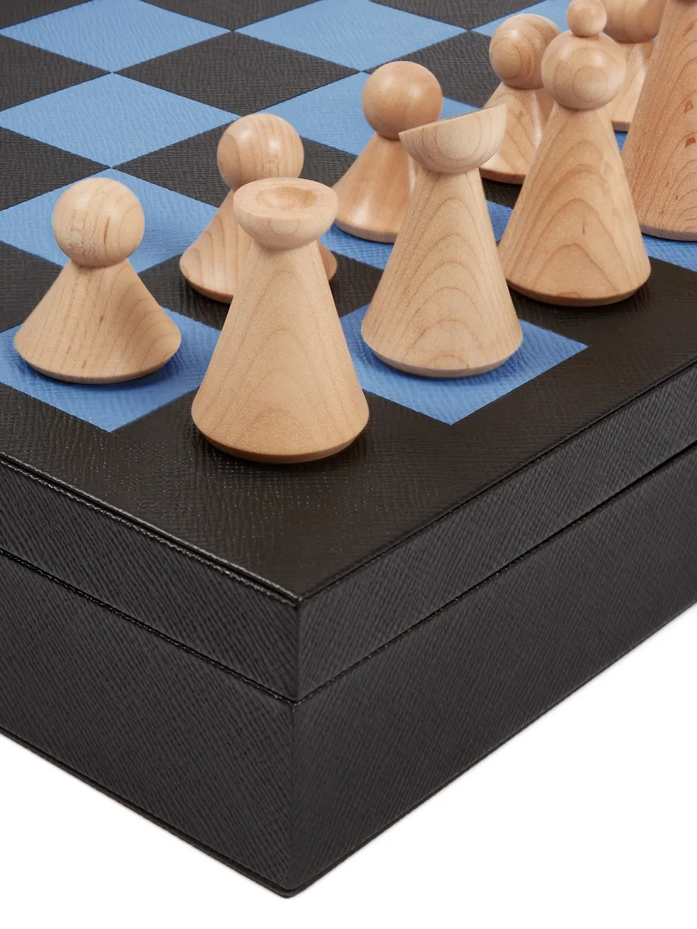 Smythson Collector's Chess Panama Games Set In Black
