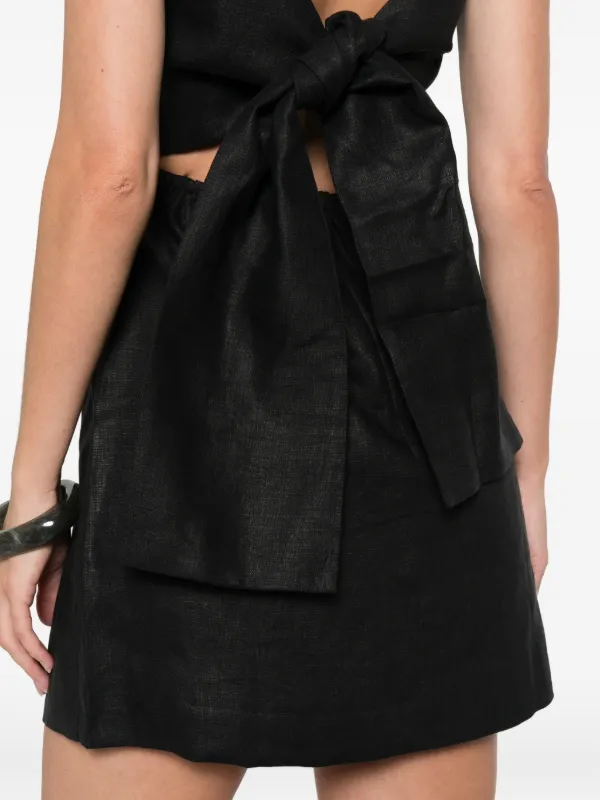 Faithfull The Brand Sofia Boat-neck Mini Dress - Black