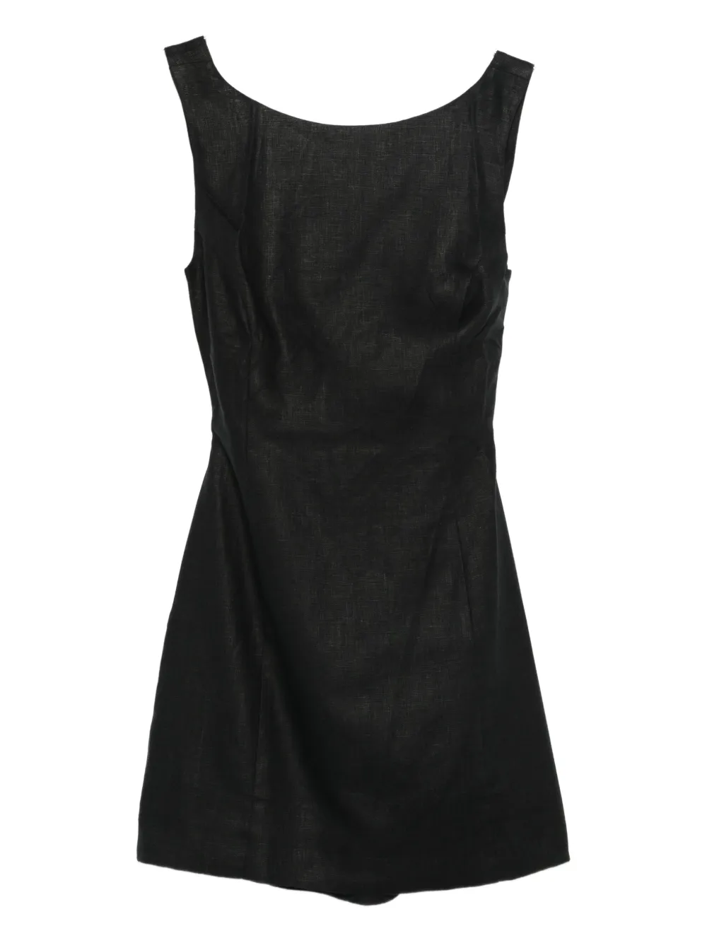 Faithfull The Brand Sofia Boat-neck Mini Dress In Black