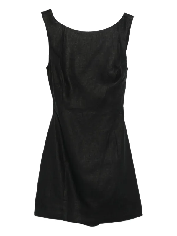 black boat neck mini dress Cap Sleeve Hourglass Black Mini Dress main image 0