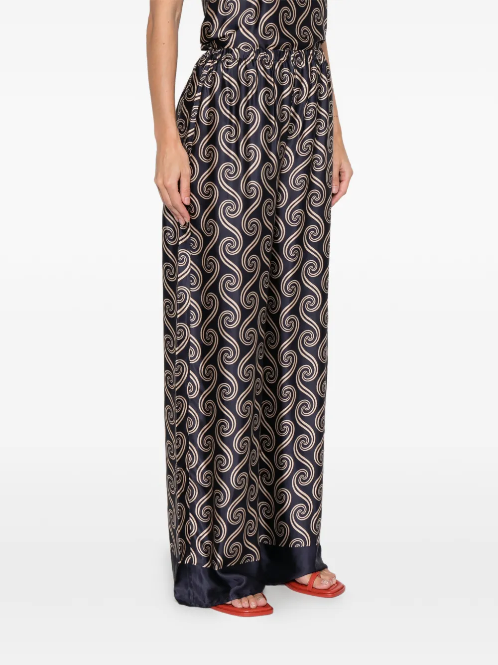 Faithfull The Brand Jensen Pattern Trousers In Blue