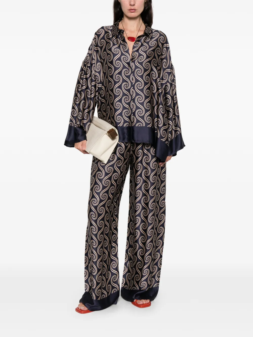 Faithfull the Brand Jensen pattern trousers - Blauw