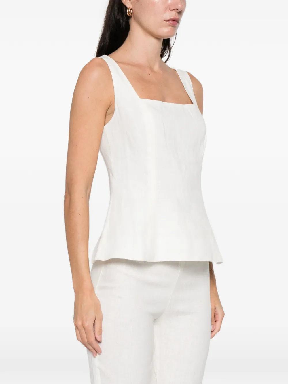 Faithfull The Brand Mina Square-neck Top In White