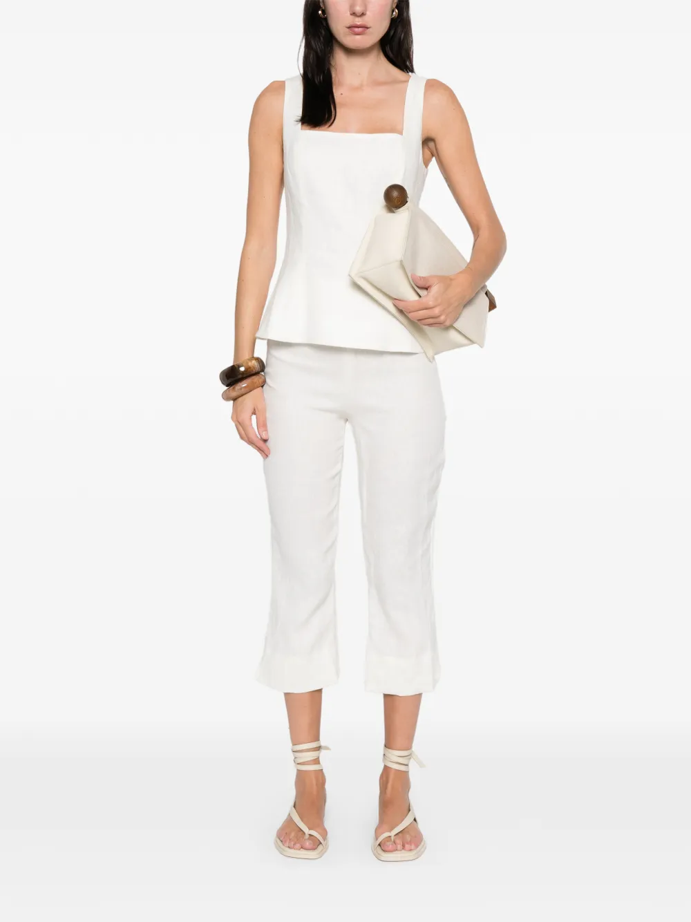 Faithfull The Brand Mina Square-neck Top In White