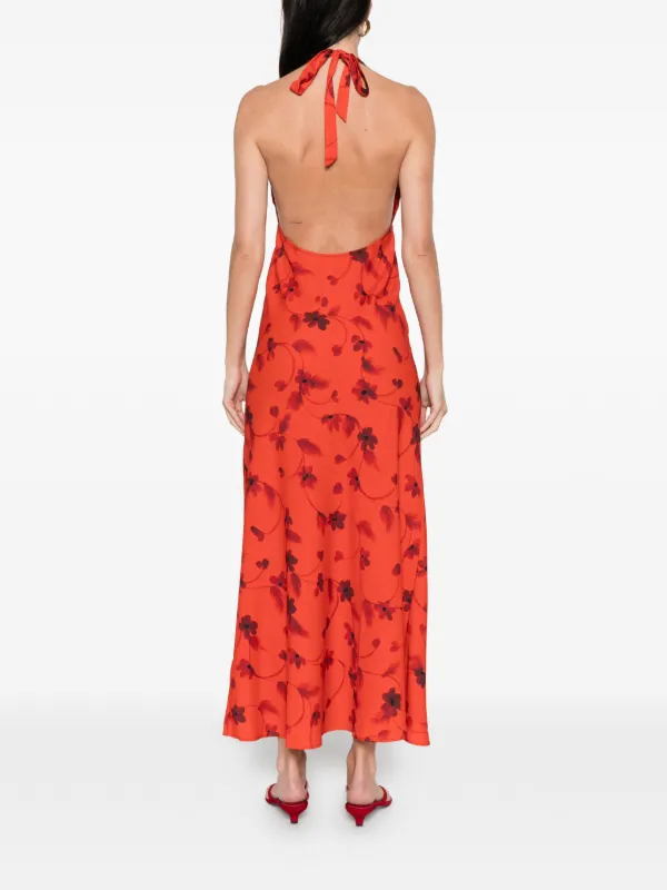 Faithfull The Brand Rosa Maxi Dress | Red | FARFETCH AU
