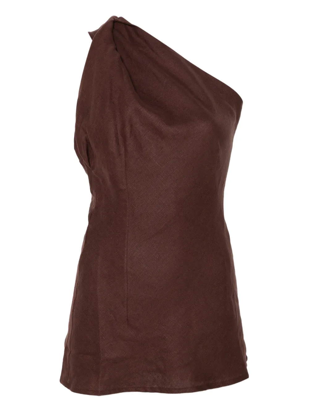 Faithfull The Brand Agua One-shoulder Top In Brown