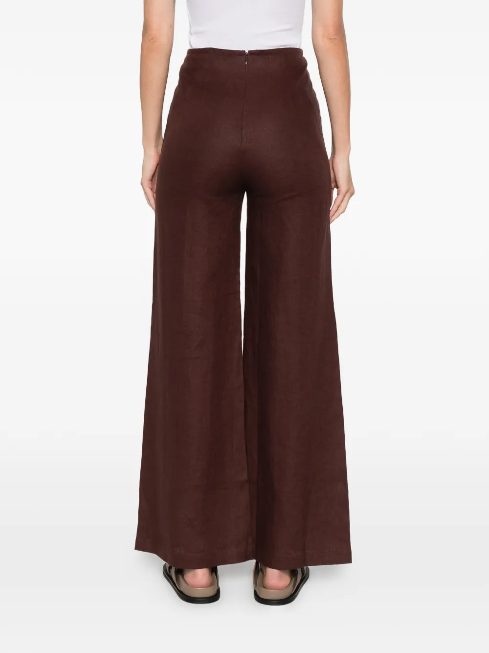 Faithfull The Brand Syna Linen Trousers In Brown
