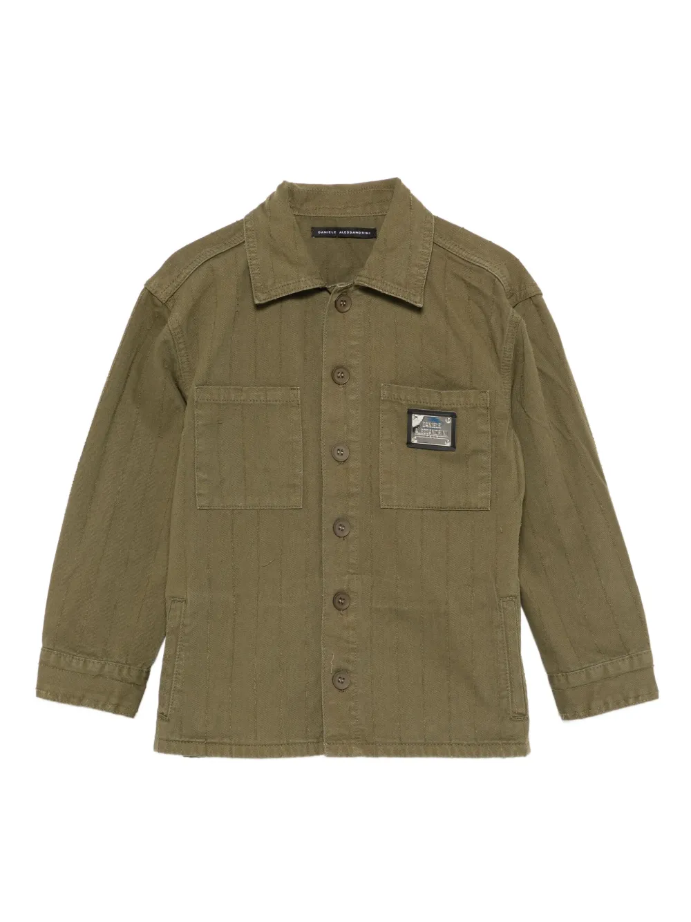 Daniele Alessandrini Kids buttoned logo-patch jacket | Green | Image 1