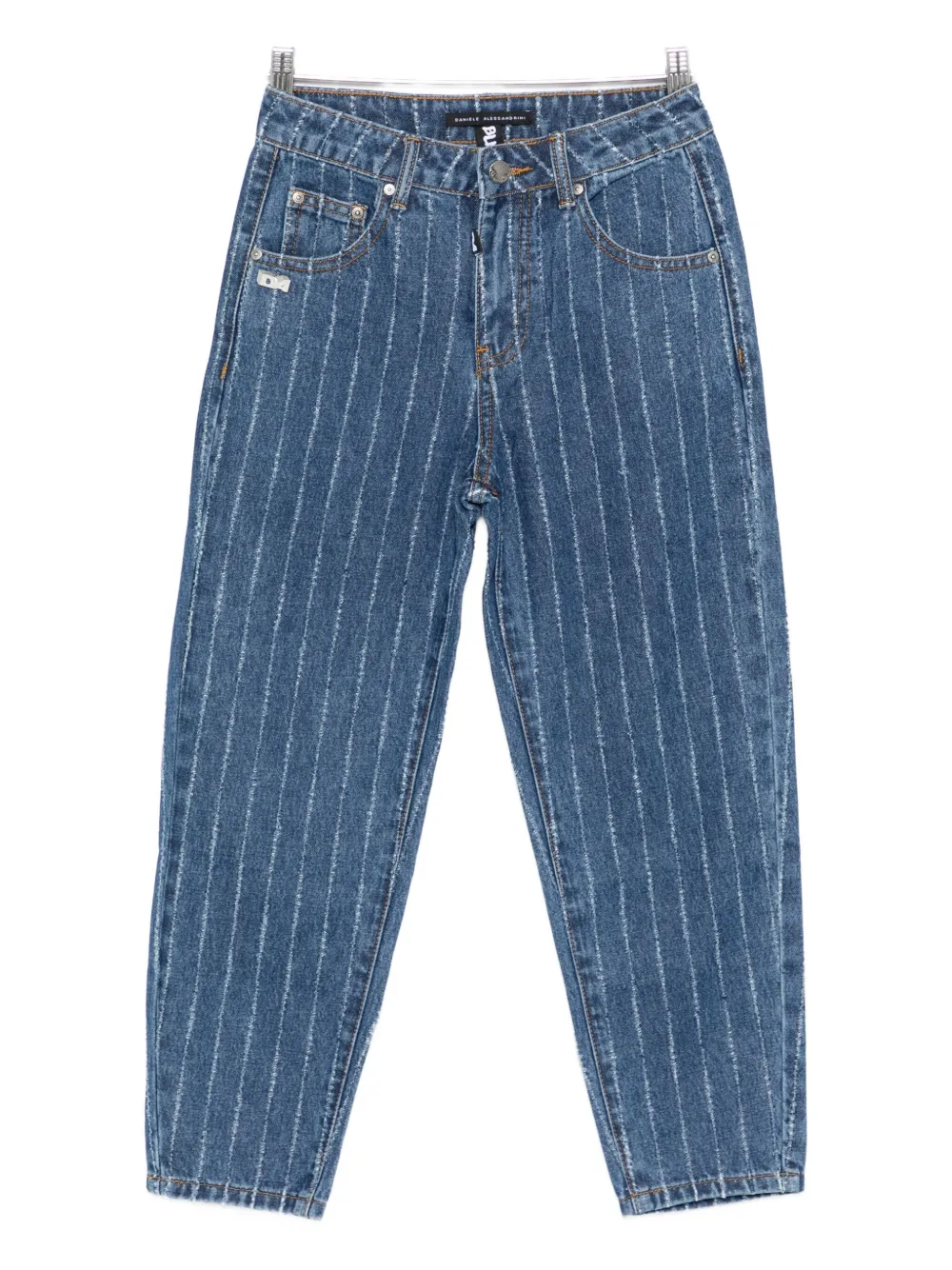 Daniele Alessandrini Kids striped straight-leg jeans - Blu