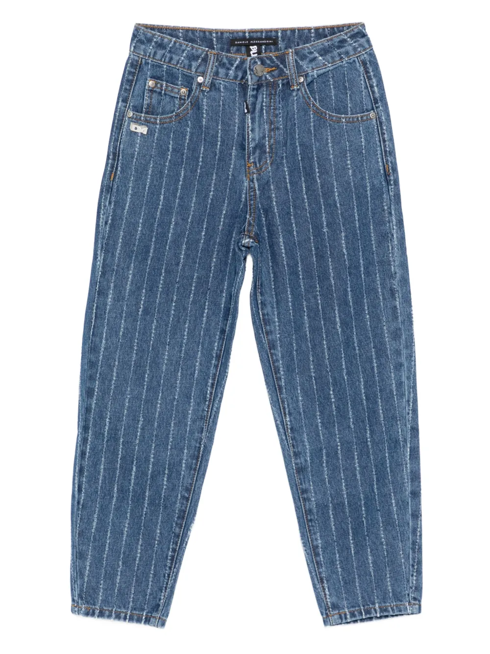 Daniele Alessandrini Kids striped straight-leg jeans - Blu