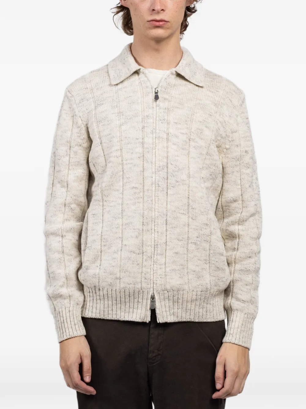 Gran Sasso long-sleeve zip-up cardigan - Toni neutri