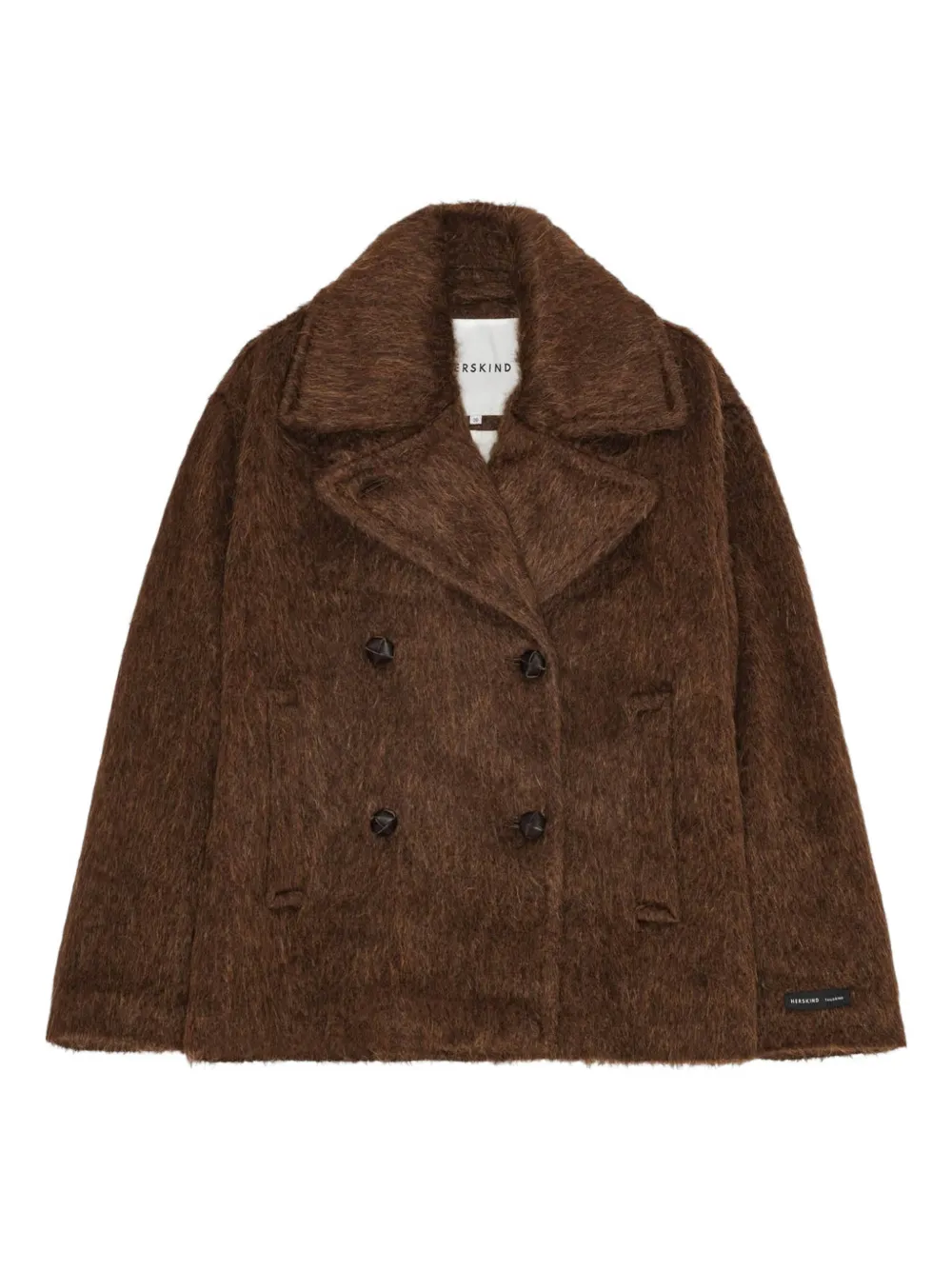 Herskind Shelby Double-breasted Coat In Brown