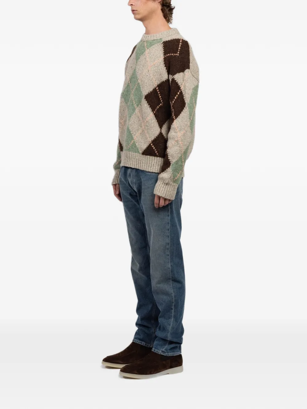  Atomo Factory Argyle Knit Sweater - Neutrals 