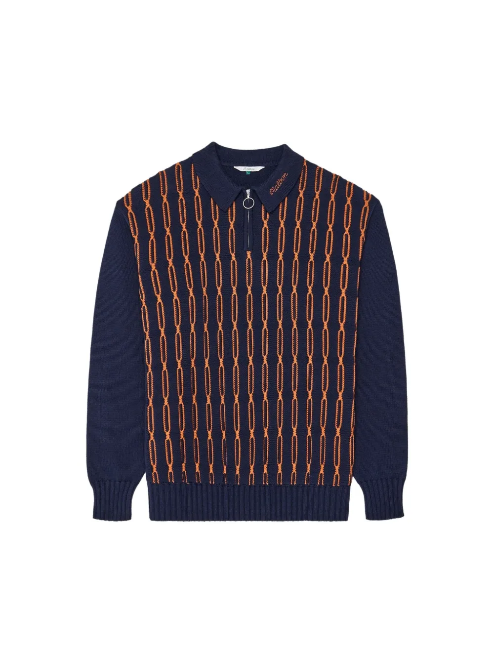 Malbon Golf zip polo sweater - Blauw
