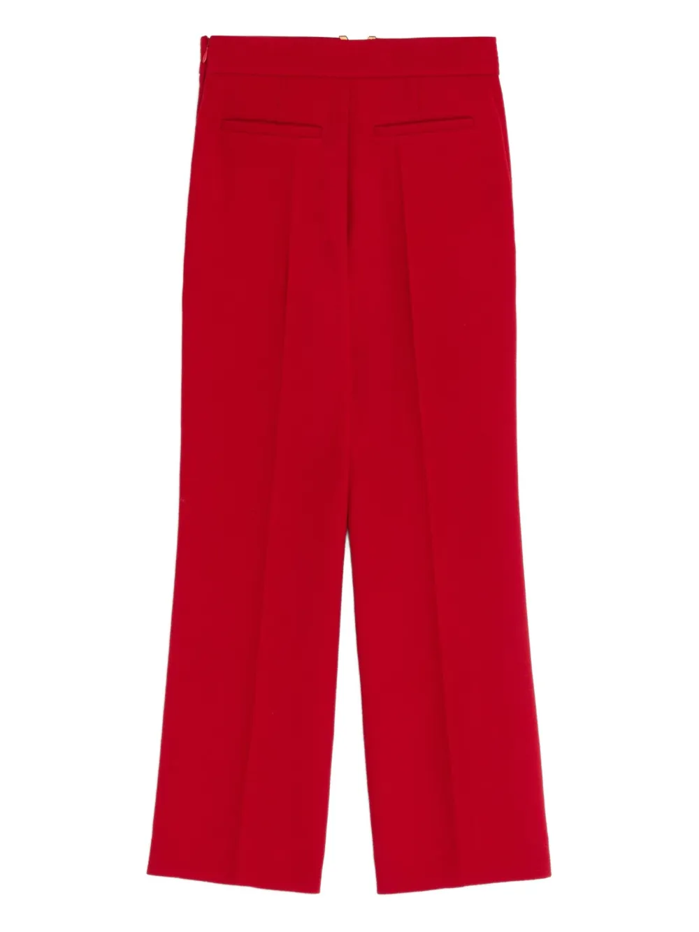 Valentino Garavani Wollen crêpe broek met V-detail - Rood