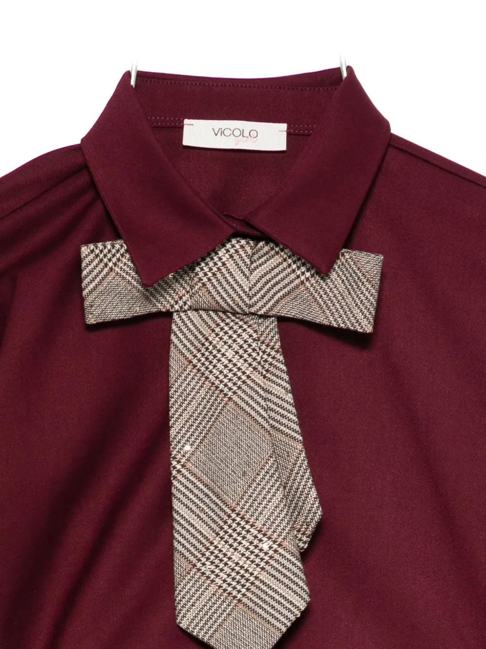 Vicolo Tie-detail Shirt In Burgundy
