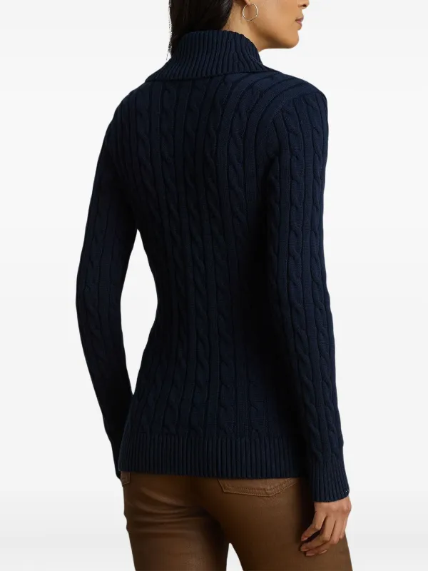 Lauren Ralph Lauren cable-knit Buckle Cardigan Blue FARFETCH TR