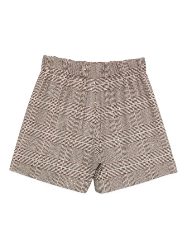 VICOLO Plaid drawstring-waist Shorts Neutrals FARFETCH LB