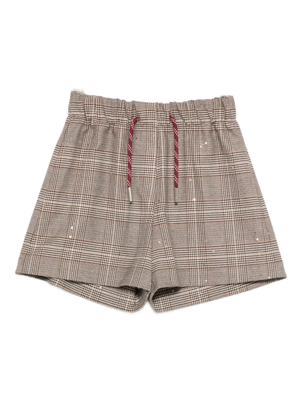 VICOLO plaid drawstring-waist shorts | Neutrals | Image 1