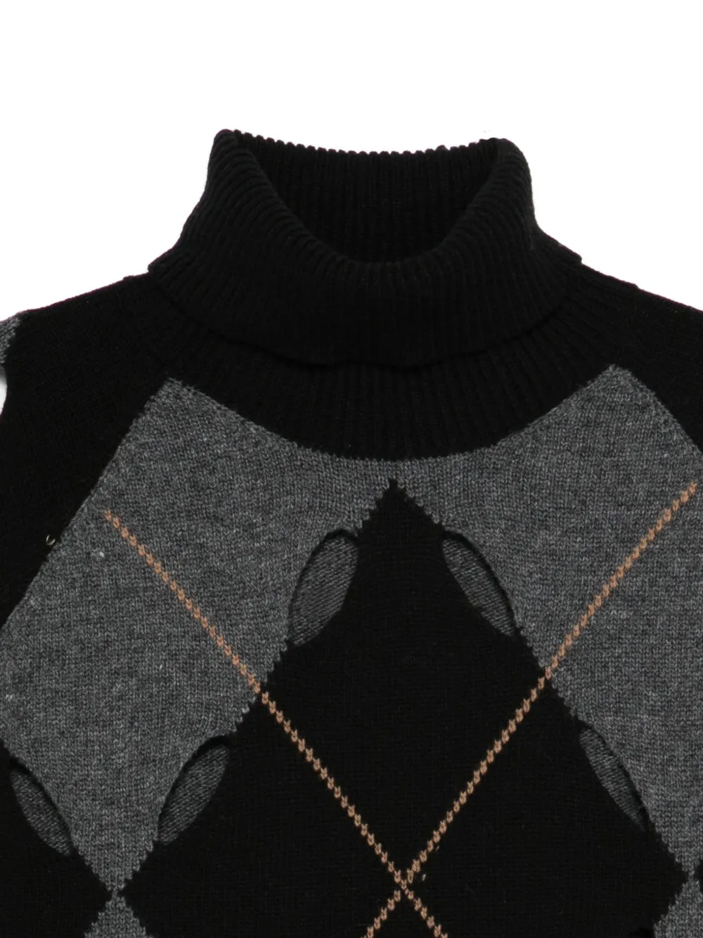jucca approved Sweater met argyle patroon en uitgesneden details Grijs
