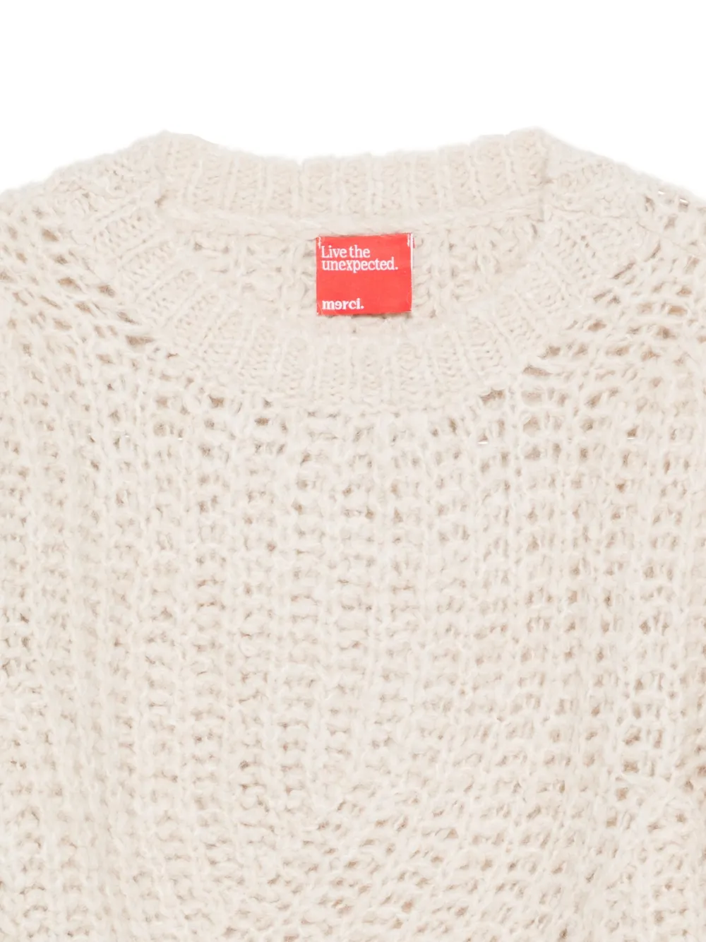 Merci Cable-knit Knitted Top In Neutral