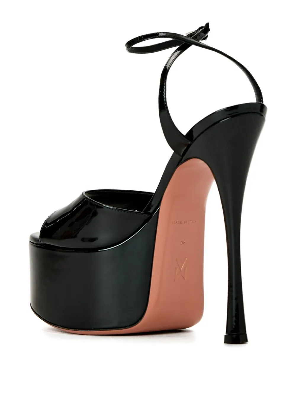 Amina Muaddi 155 mm Aya sandalen met plateauzool Zwart