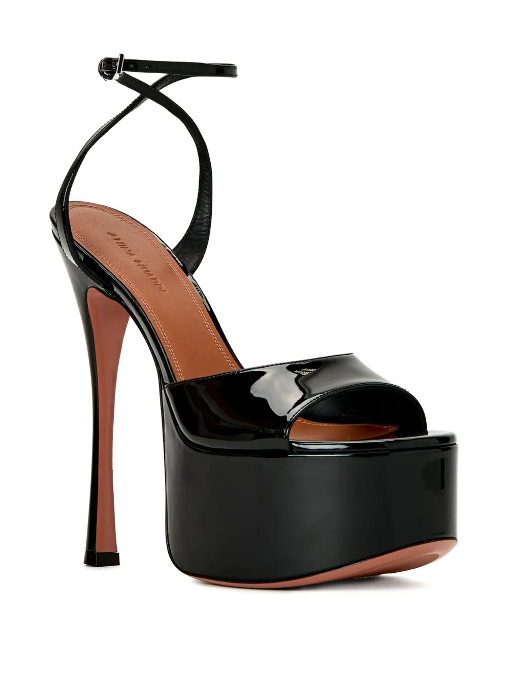 Amina Muaddi 155 mm Aya sandalen met plateauzool Zwart