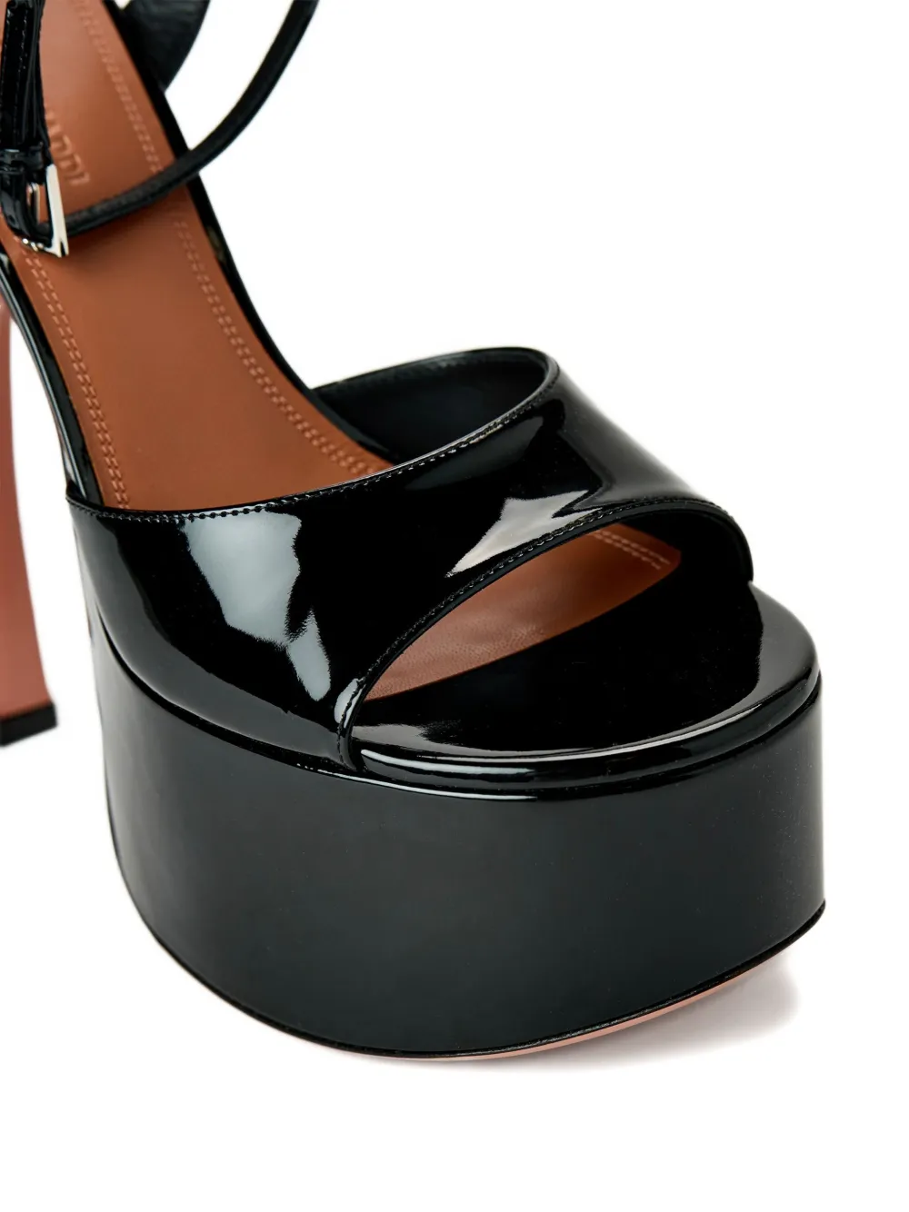 Amina Muaddi 155 mm Aya sandalen met plateauzool Zwart