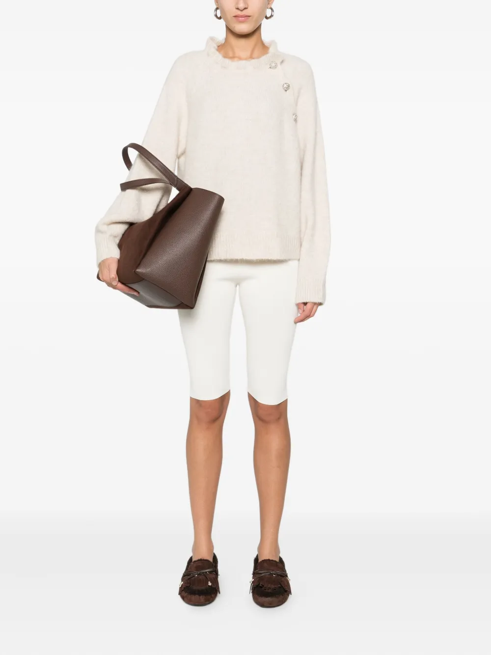 SO ALLURE ruffled blouse - Beige