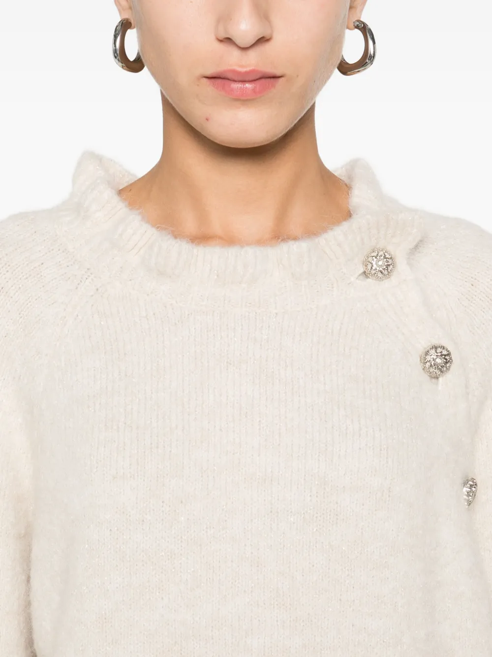 So Allure Ruffled Blouse In Neutral