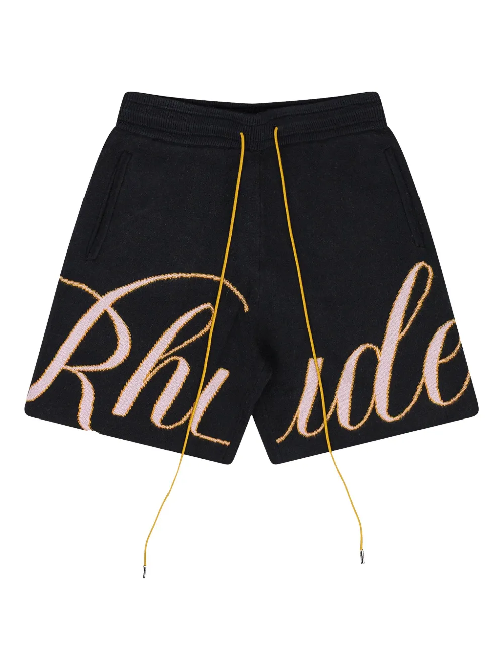 RHUDE knit script swim shorts | Black | Image 1
