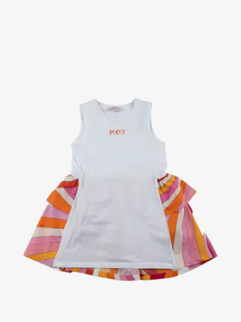 PUCCI Junior robe volantée à détails rayés