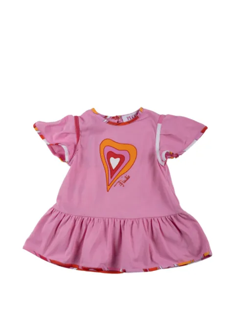 PUCCI Junior heart-print ruffled dress